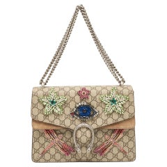 Gucci   Canvas and Suede Dubai Exclusive Dionysus Embellished Shoulder Bag