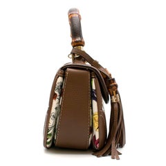Gucci Canvas Flora bemalte Bambus-Handtasche mit Griff oben