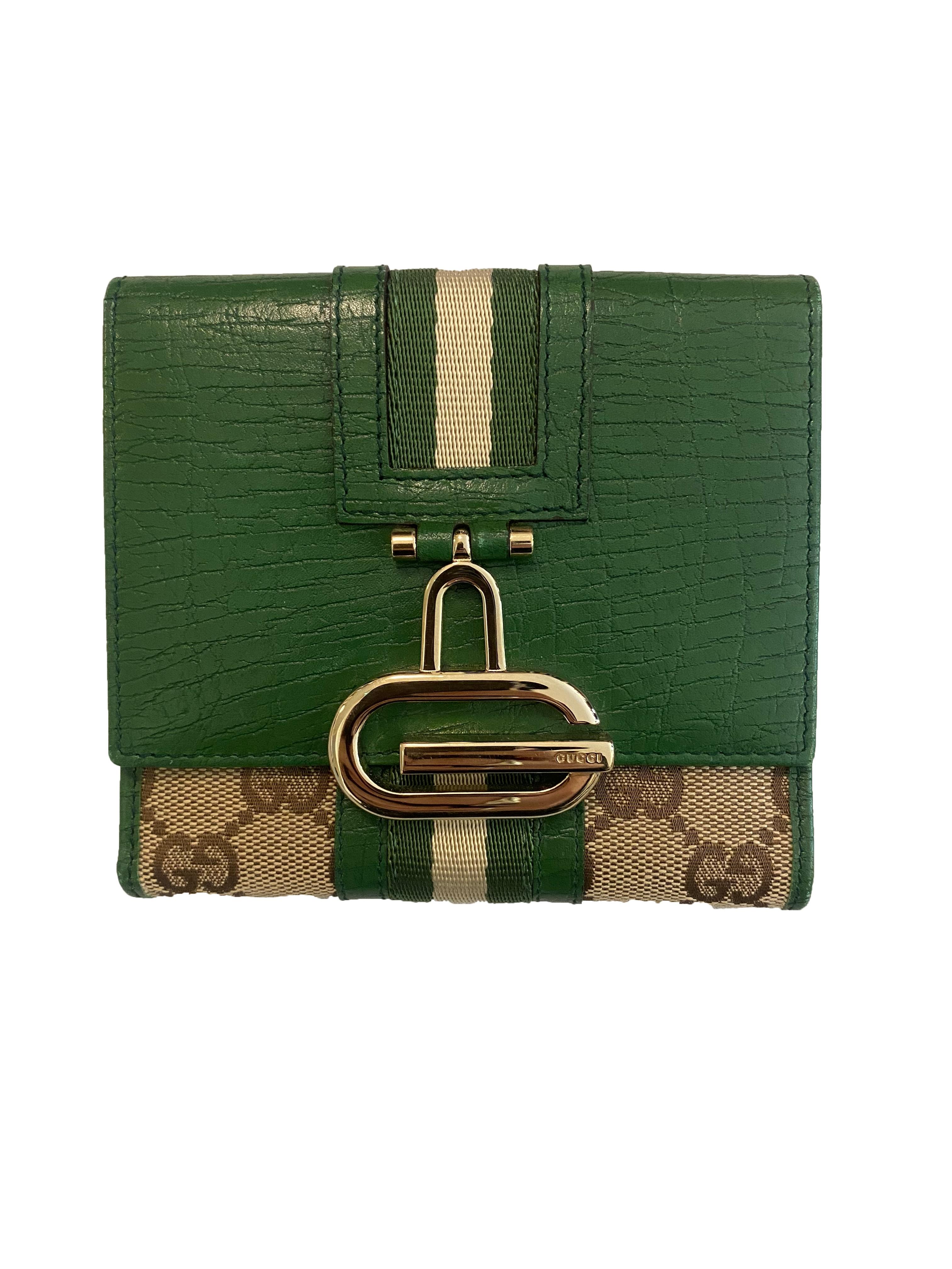 Gucci Canvas Turnlock Jackie shoulder bag and matching purse For Sale 3