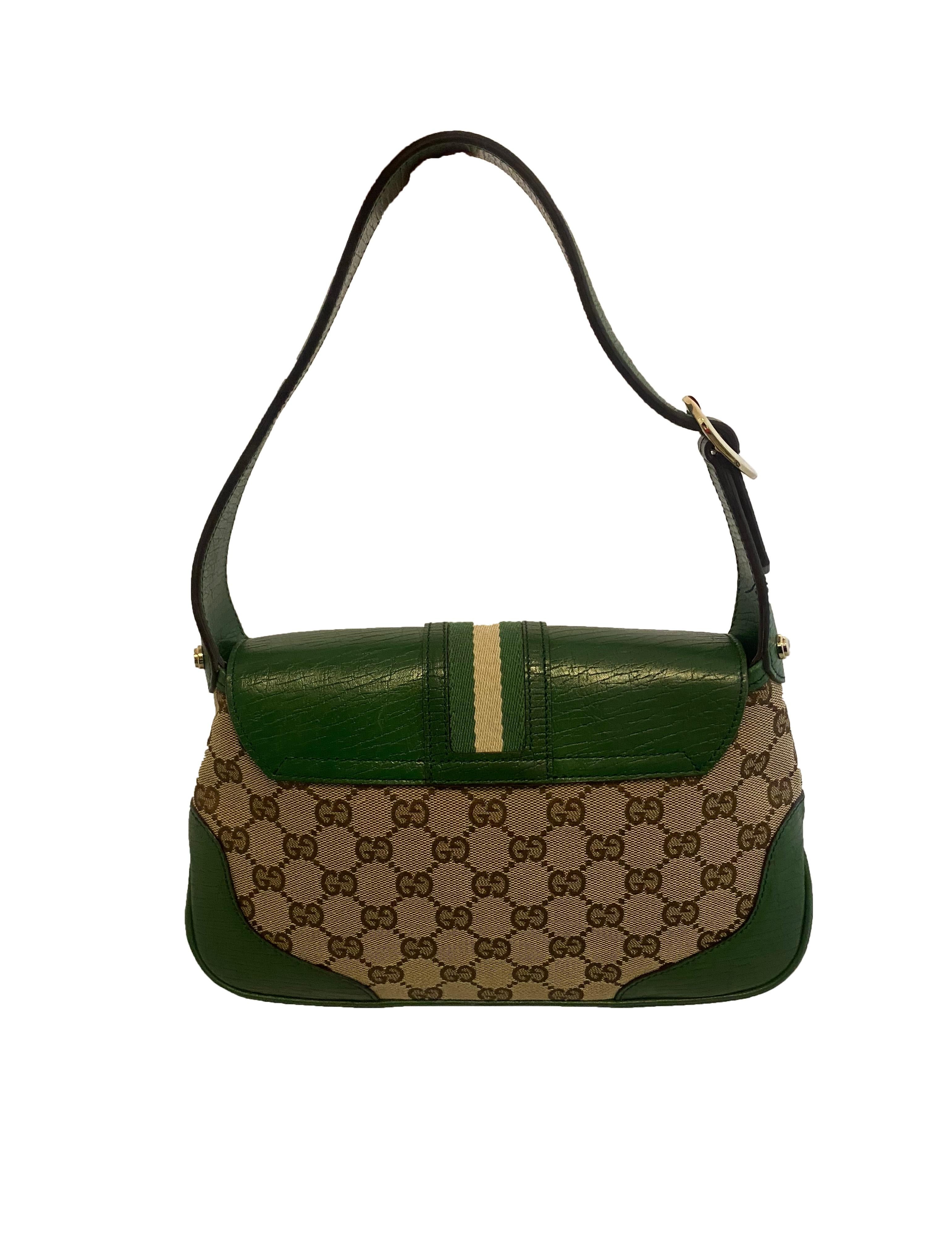 Gucci Canvas Turnlock Jackie shoulder bag and matching purse For Sale 4