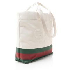 Gucci Canvas Web Logo Embossed Tote