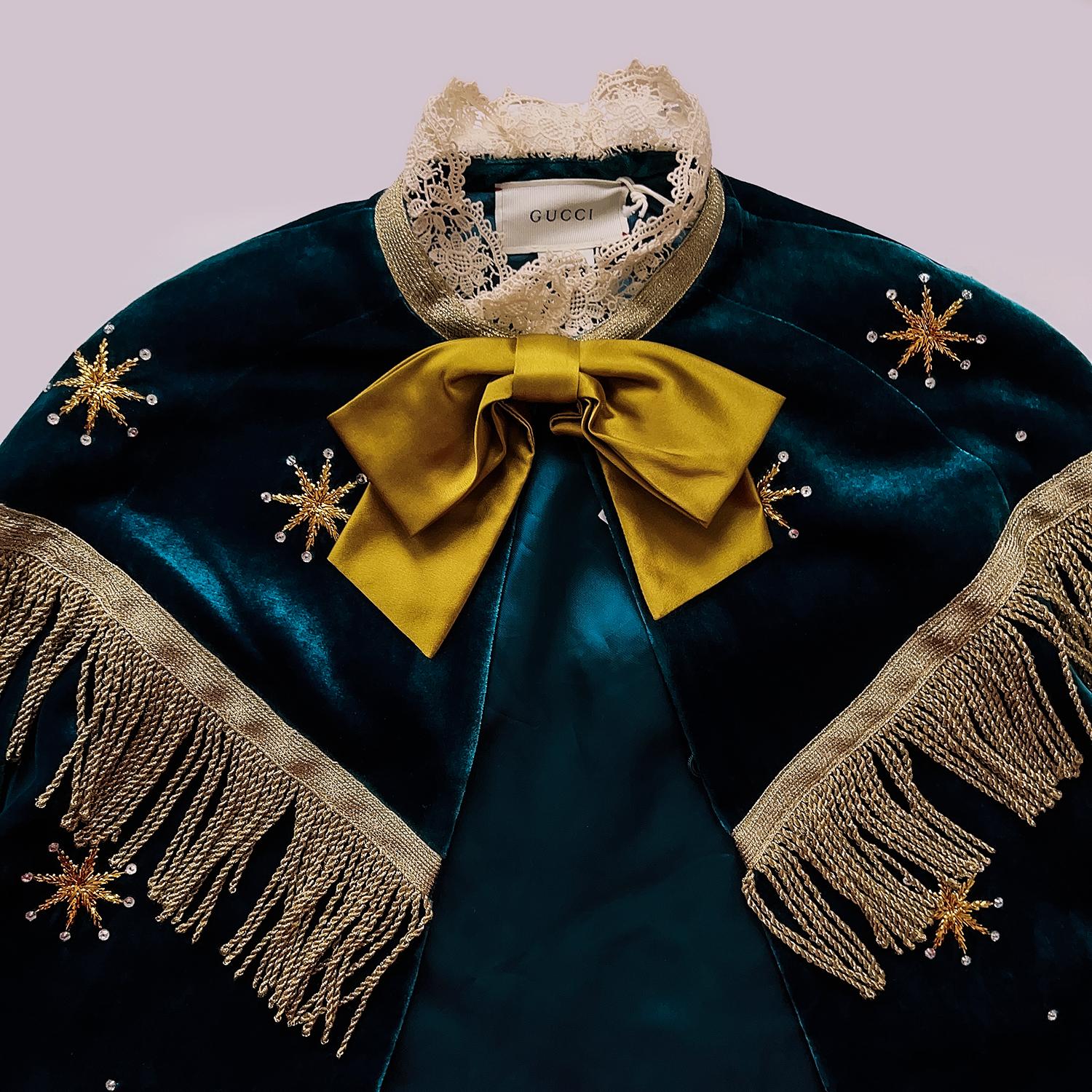 crushed velvet baby cape gucci
