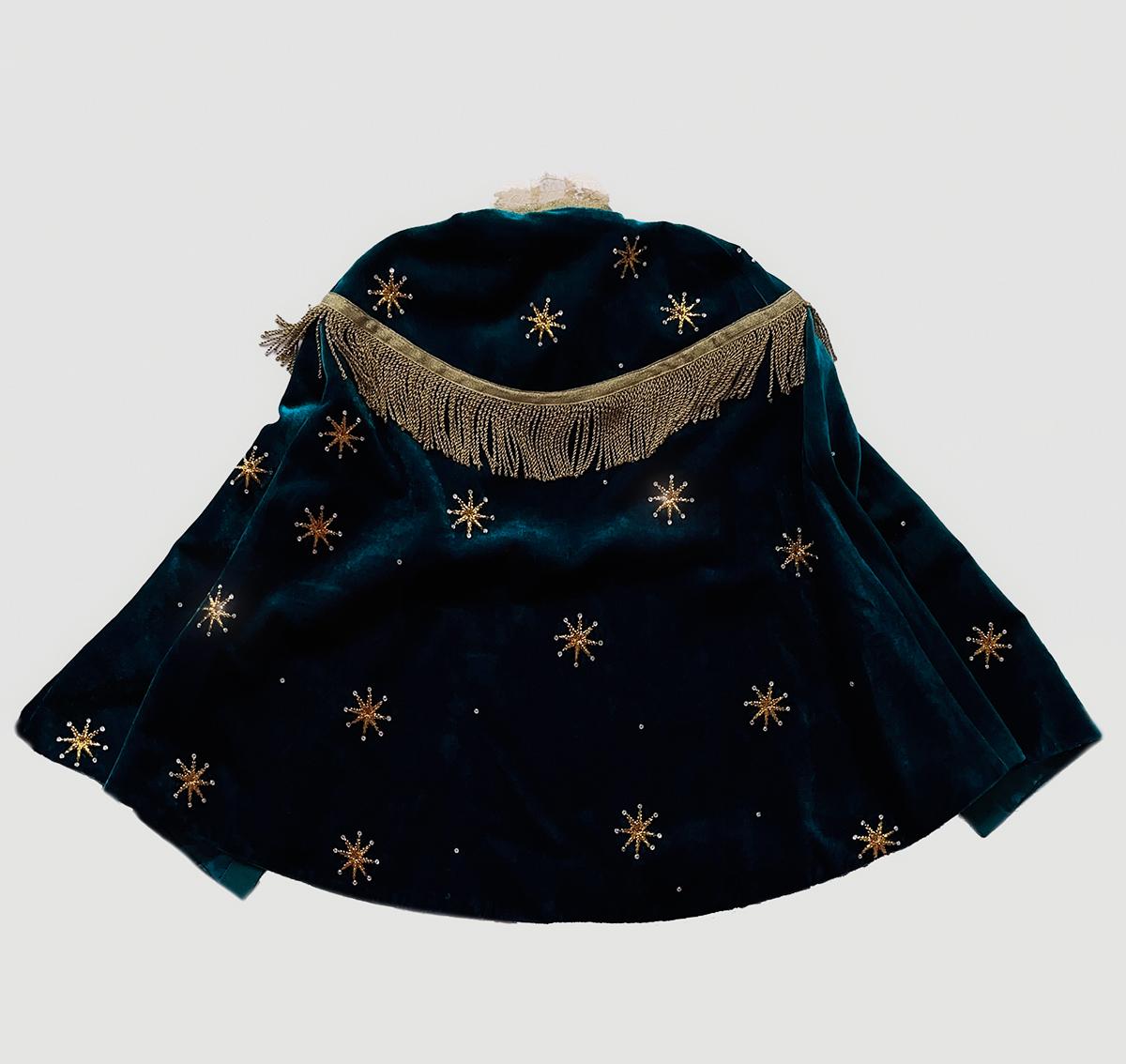 Black GUCCI Cape Showstopper Silk Velvet Gorgeous Gold Rhinestone Embellishment Jacket For Sale