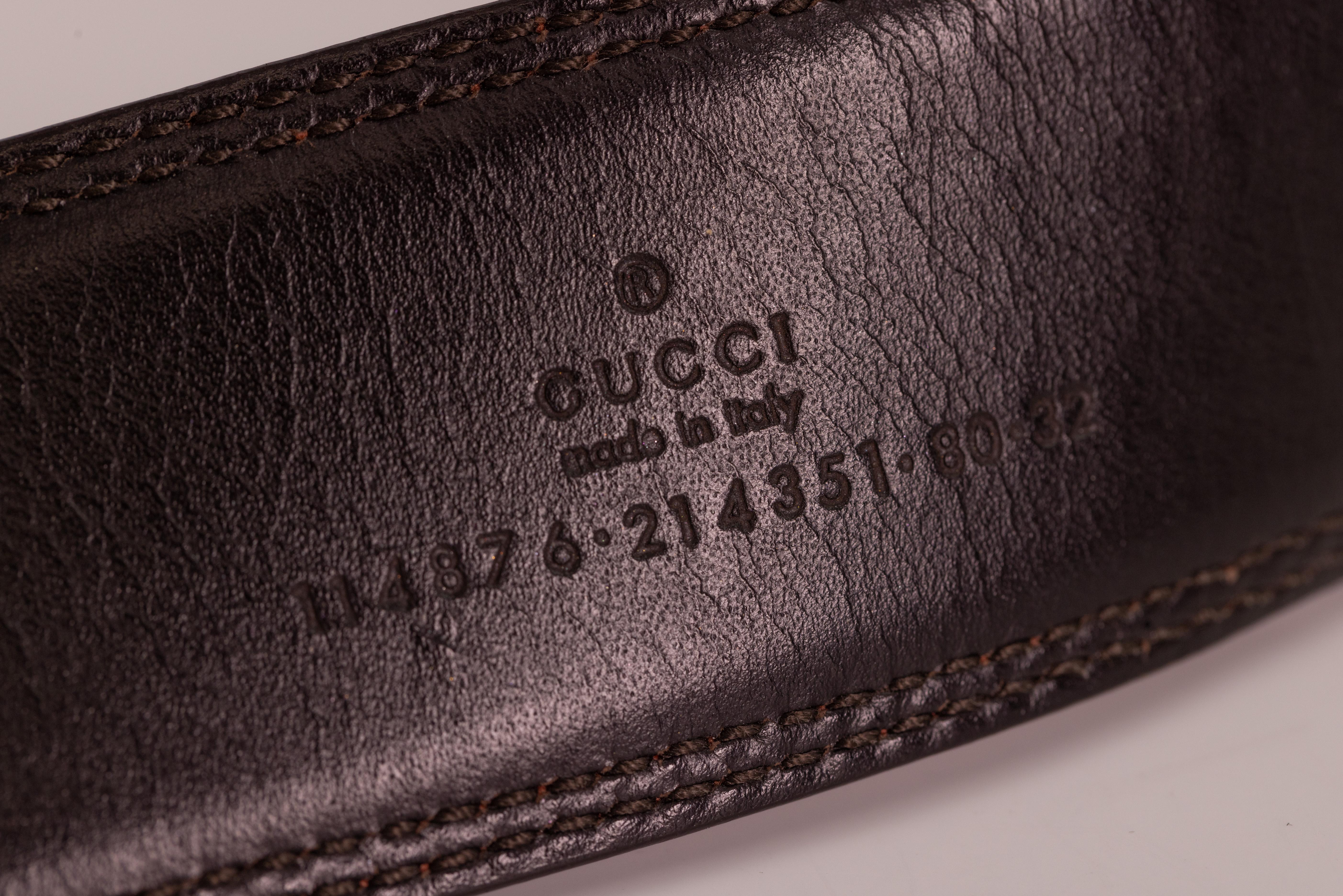 Gucci Caramel Brown Leather Blondie Interlocking GG Belt (80/32) For Sale 6