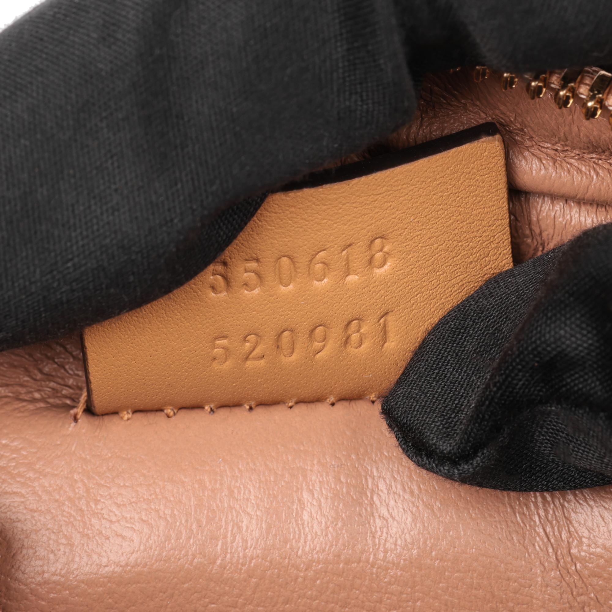 GUCCI Caramel Python Leather Mini Round Ophidia Shoulder Bag For Sale 5
