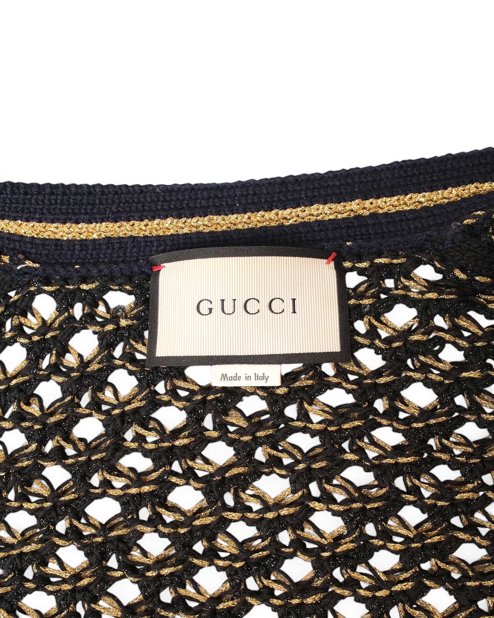 Gucci Strickjacke Fascia Web Nero im Angebot 1