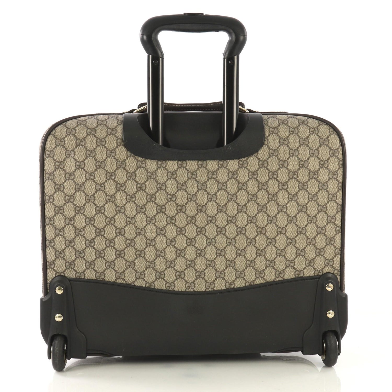 Gucci Carry On Trolley Rolling Luggage Gg Coated Canvas With