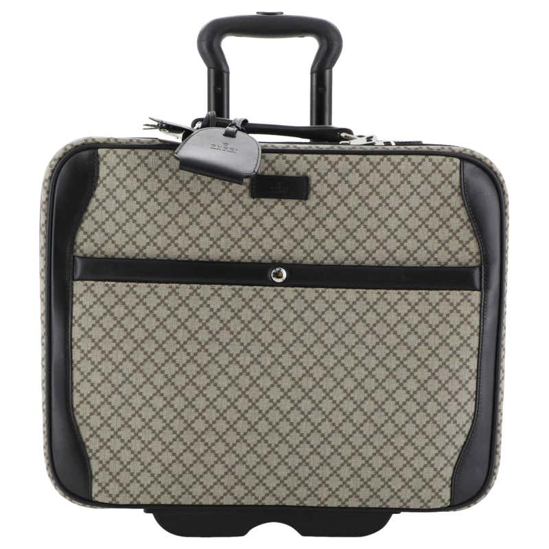 Gucci Carry On Trolley Rolling Luggage GG Coated Canvas With Leather at ...