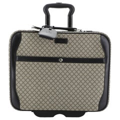 Gucci Carry On Trolley Rolling Luggage GG Coated Canvas With Leather 