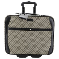 Gucci Carry On Trolley Rolling Luggage GG Coated Canvas With Leather