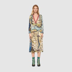 GUCCI Carte De Tendre Silk Print Dress IT42 US 6-8