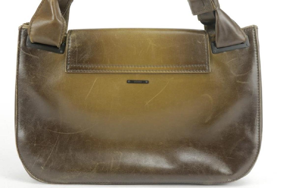 Gucci Carved Bamboo Flap 16gk1220 Brown Shoulder Bag For Sale 4