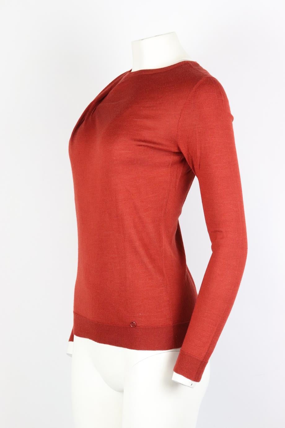 Red Gucci Cashmere And Wool Blend Sweater Medium