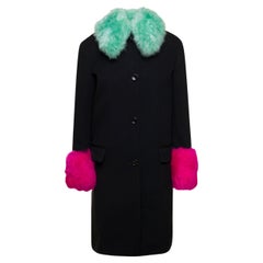 Gucci Cashmere Wool Coat with Shearling-collar  IT 44