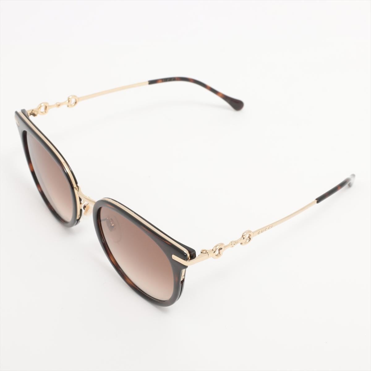 Gucci Cat Eye Horsebit Brown Sunglass In Good Condition In Indianapolis, IN