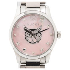 Gucci Cat G-Timeless Stainless Steel Watch Pink