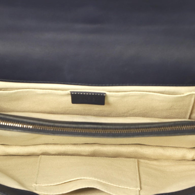 Gucci Cat Lock Shoulder Bag Embroidered Leather Medium At 1stdibs