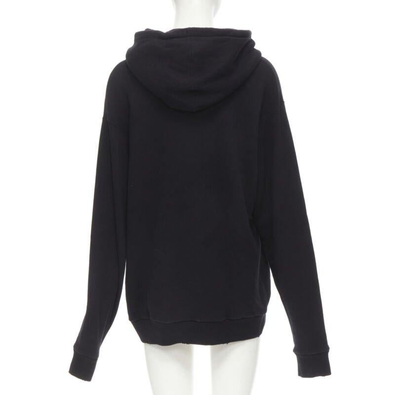 GUCCI Schwarzer übergroßer Hoodie aus Baumwolle mit Katzenpailletten und Future-Druck S im Angebot 1