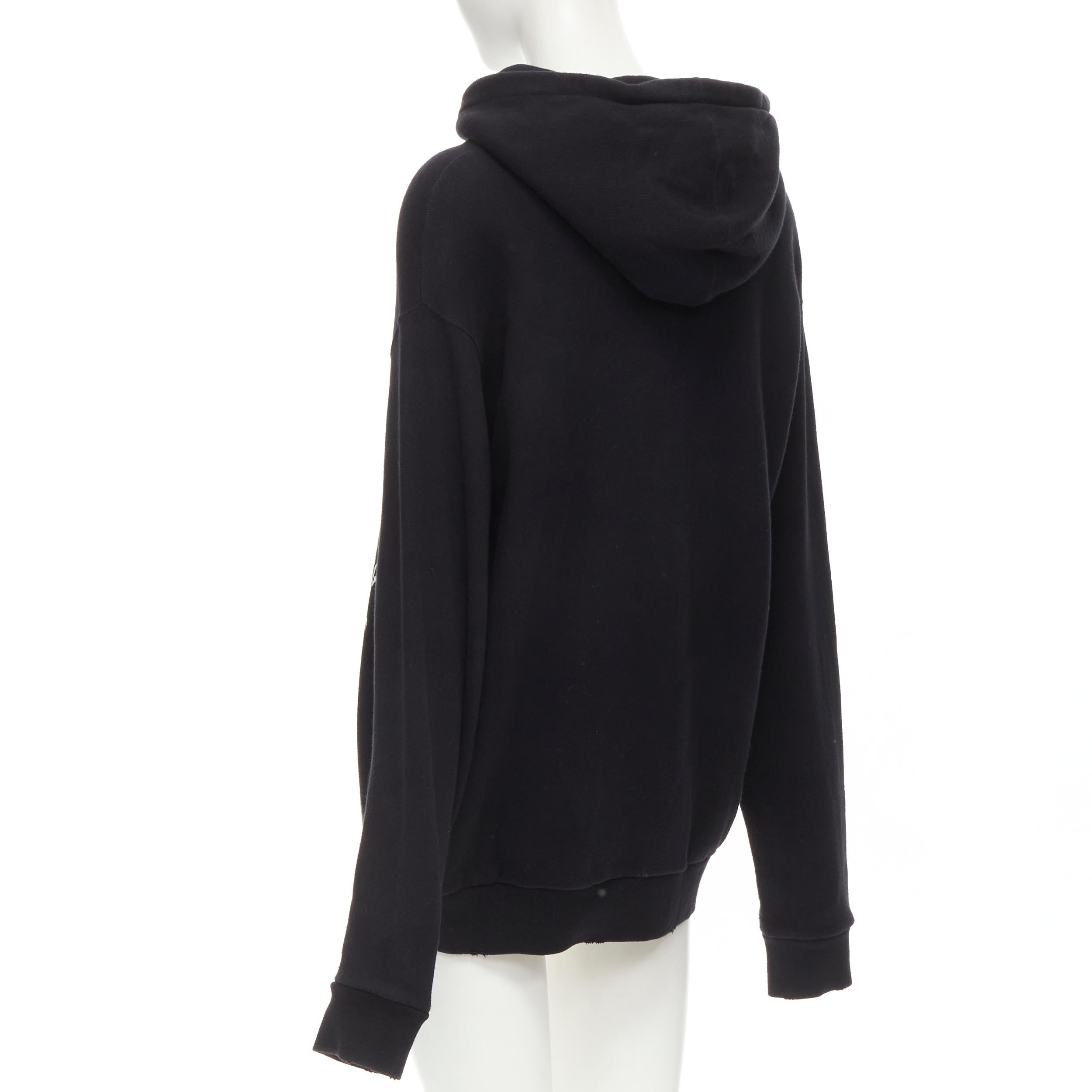 Black GUCCI Cat sequins Future print black cotton oversized hoodie S For Sale