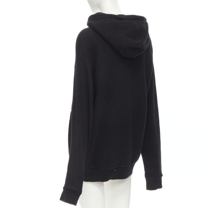 GUCCI Schwarzer übergroßer Hoodie aus Baumwolle mit Katzenpailletten und Future-Druck S im Angebot 2