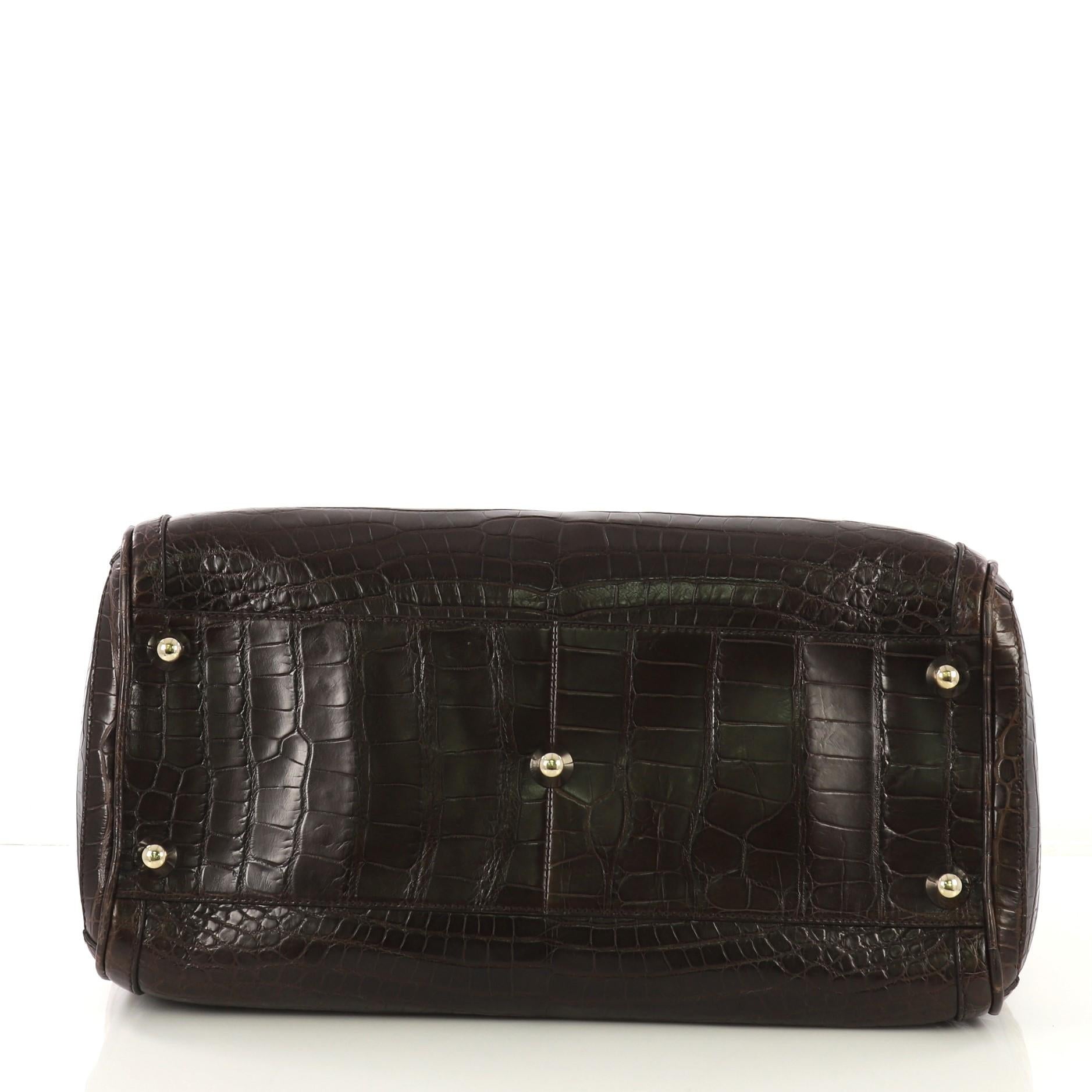 Gucci Cathrine Flap Satchel Diamante Canvas with Crocodile Large at 1stDibs