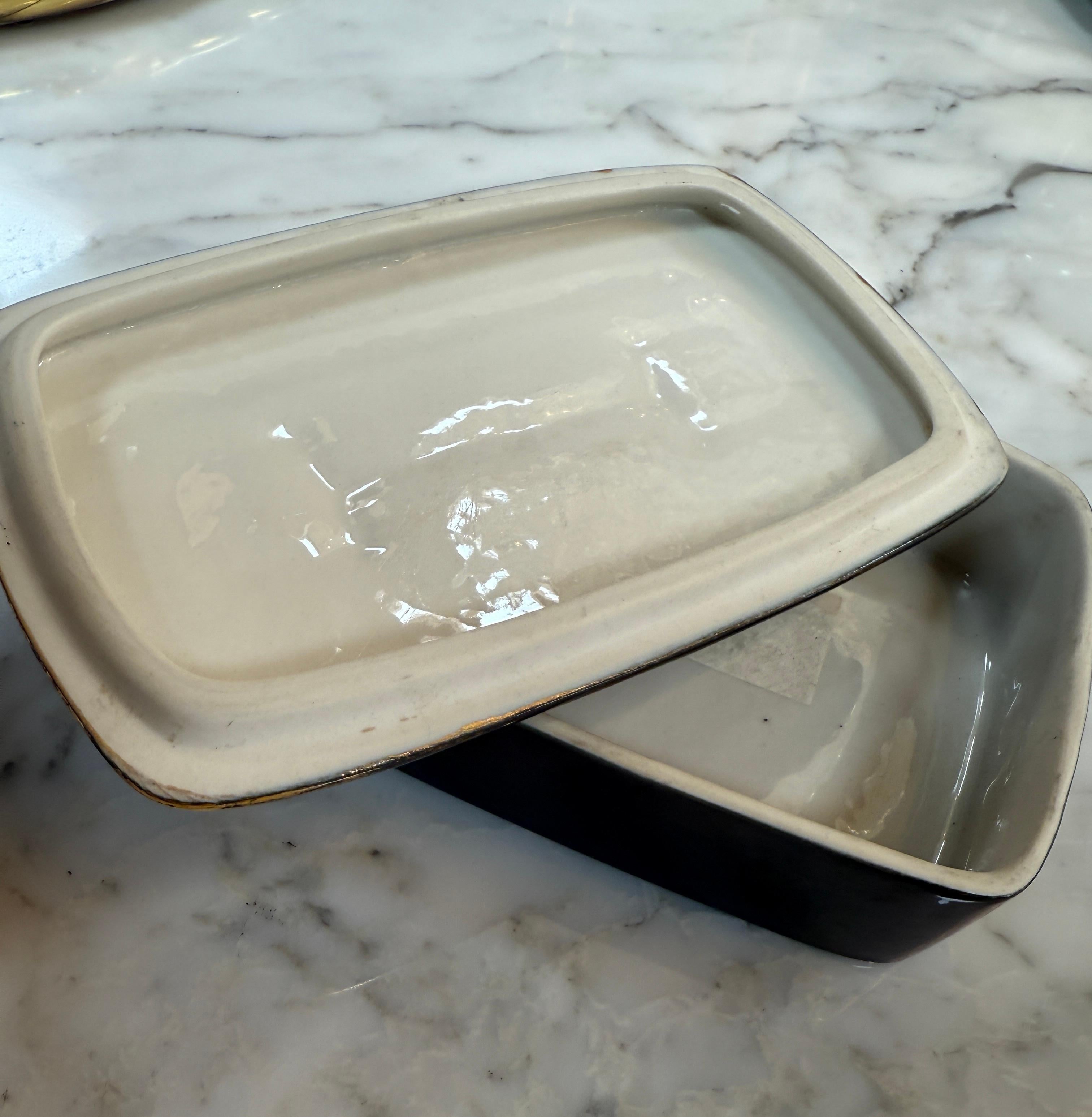 Catchall de cerámica Gucci con caja dorada, Italia Años 80 Glaseado en venta