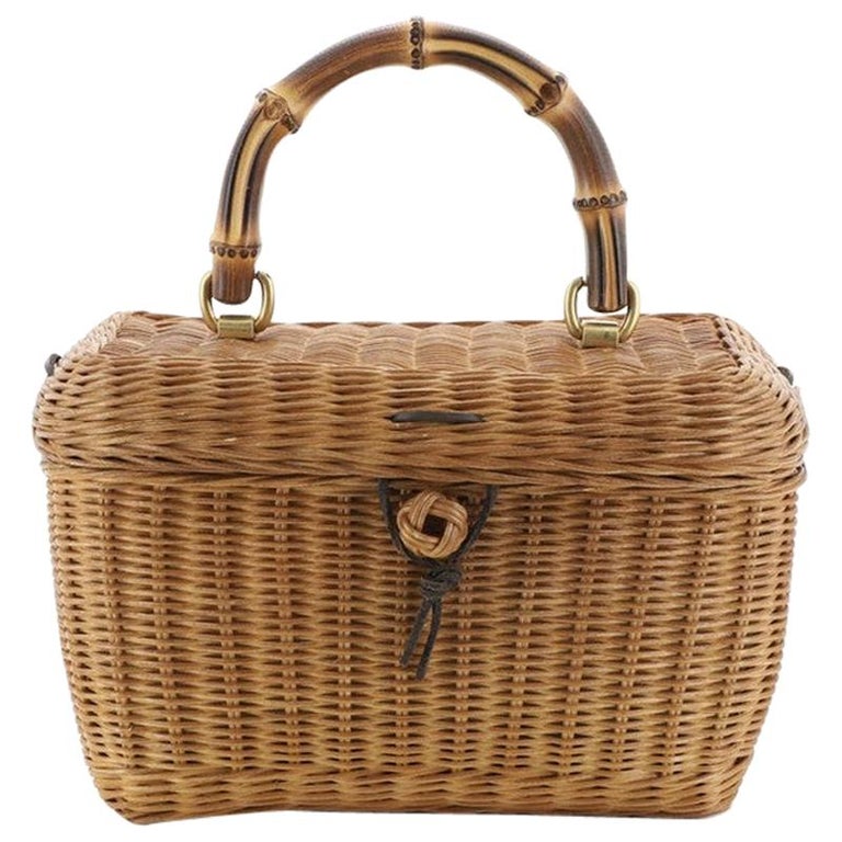 Gucci Cestino Basket Bag Wicker at 1stDibs  gucci picnic basket, gucci  cestino wicker bag, gucci basket bag