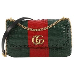 Gucci Cestino Flap Shoulder Bag Wicker Small