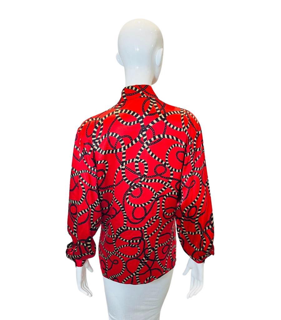 Women's Gucci Chain & Cord Print Silk Shirt For Sale
