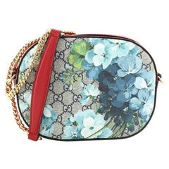 Gucci Chain Crossbody Bag Blooms Print GG Coated Canvas Mini