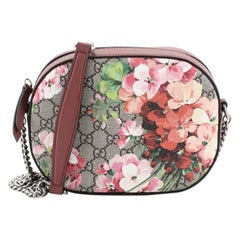 Gucci Chain Crossbody Bag Blooms Print GG Coated Canvas Mini