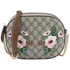 Gucci Chain Crossbody Bag Embroidered GG Coated Canvas Mini
