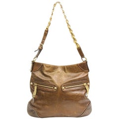 Gucci Chain Hobo 867392 Brown Leather Shoulder Bag