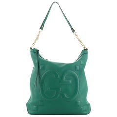 Gucci Chain Hobo GucciGhost Embossed Leather Large