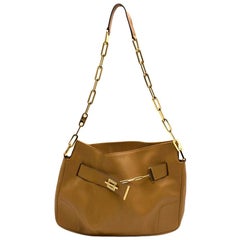 Gucci Chain Link Tan Leather Shoulder Bag	