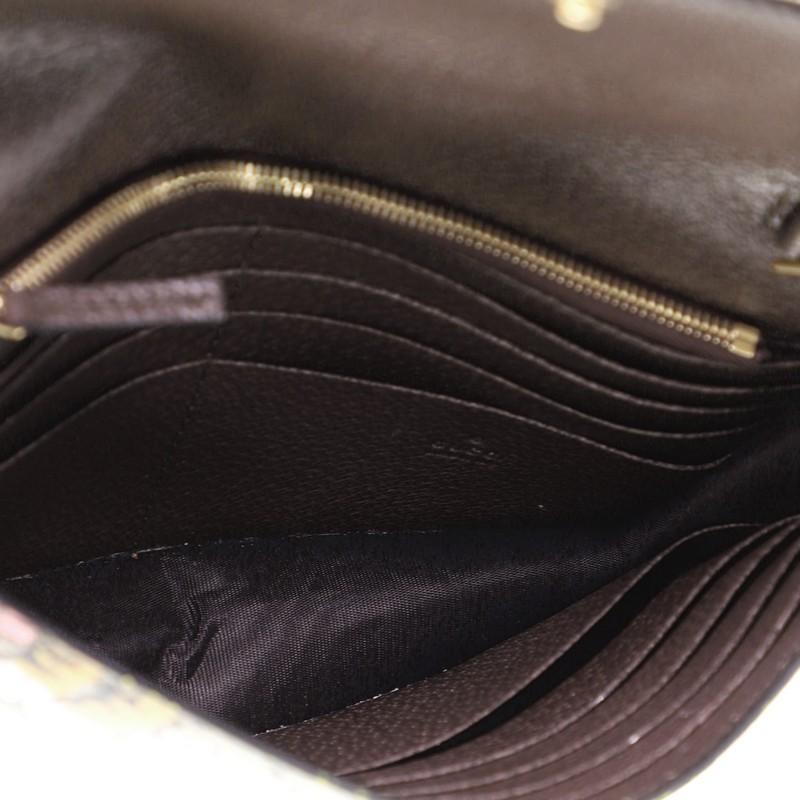 Gucci Chain Wallet Bengal Print GG Coated Canvas In Good Condition In NY, NY