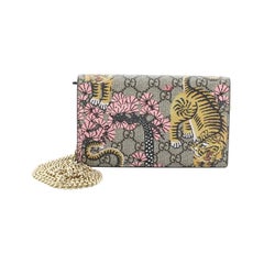 Gucci Chain Wallet Bengal Print GG Coated Canvas