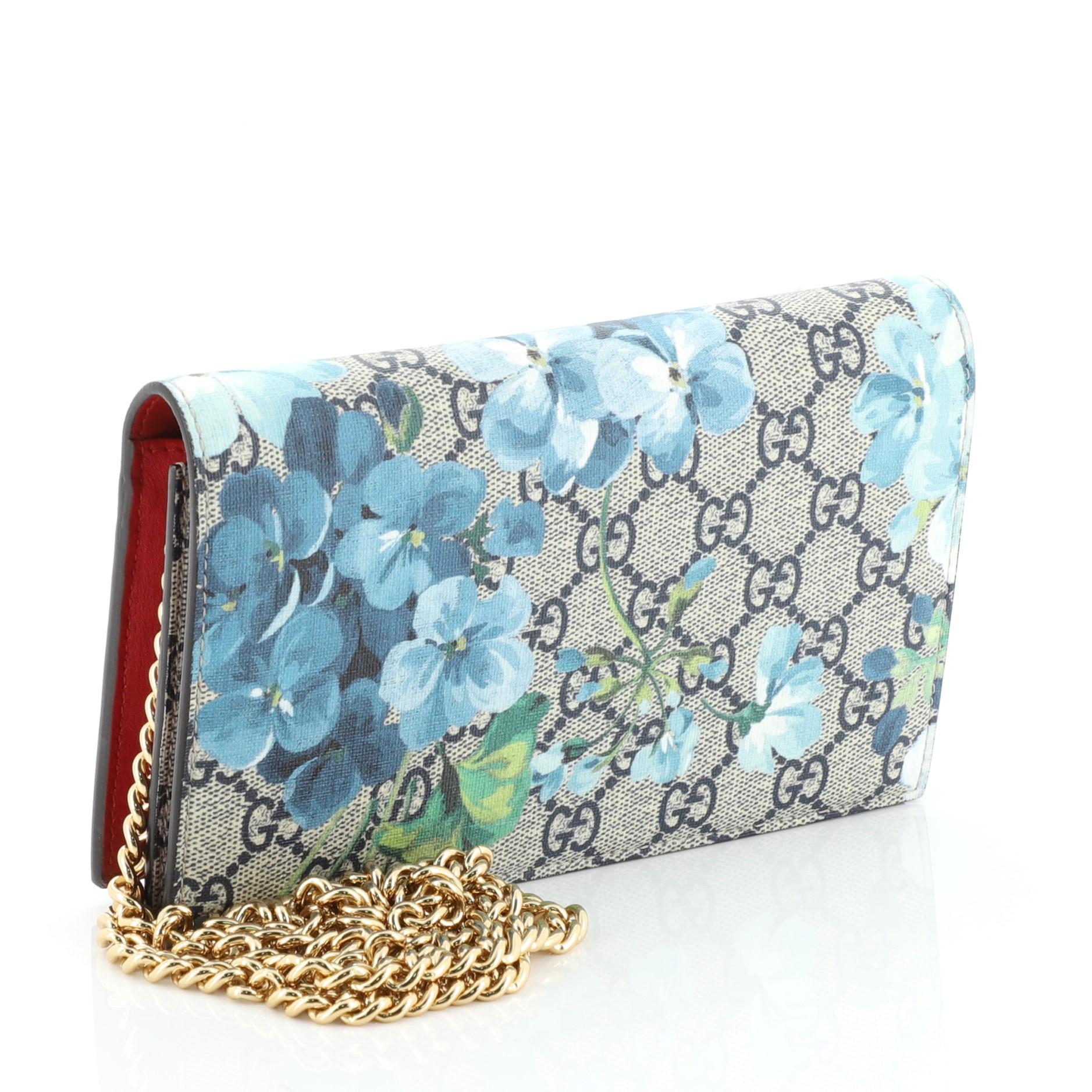 gucci blue blooms wallet
