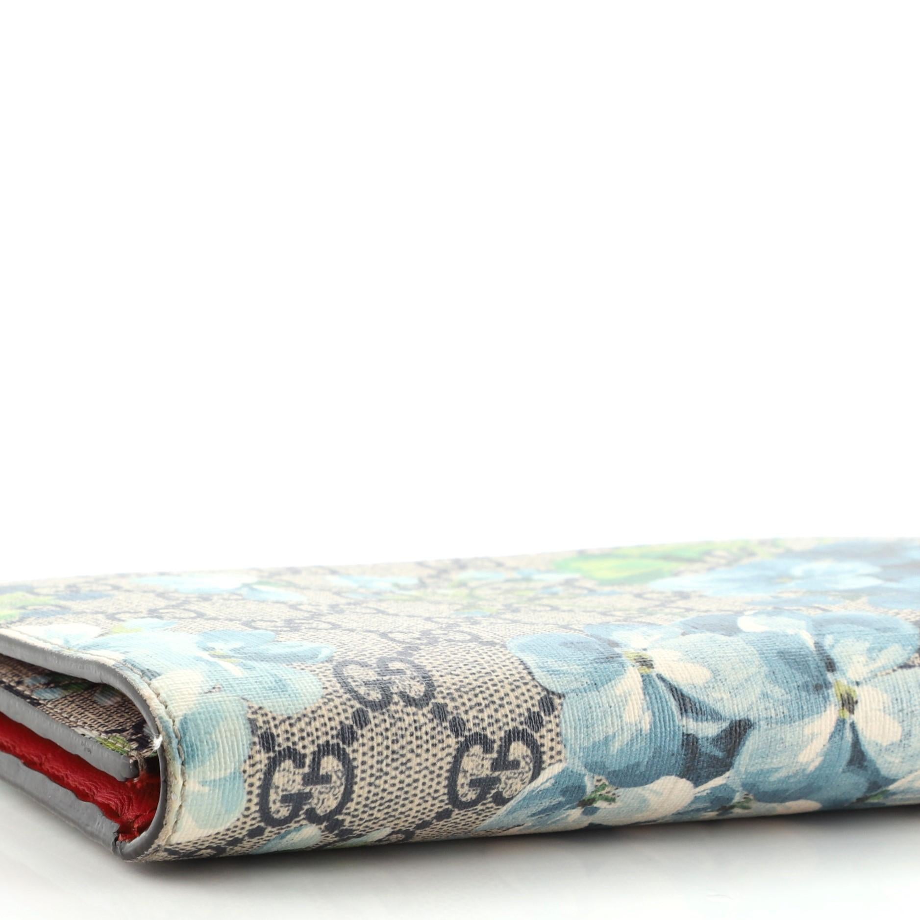 Women's or Men's Gucci Chain Wallet Blooms Print GG Coated Canvas