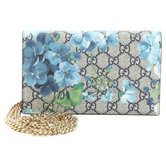 Gucci Chain Wallet Blooms Print GG Coated Canvas