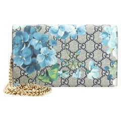 Gucci Chain Wallet Blooms Print GG Coated Canvas