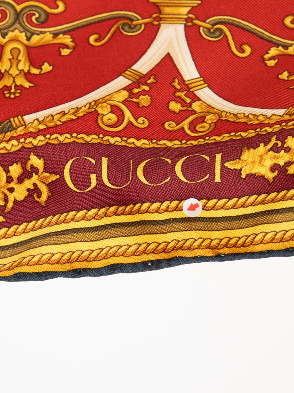 Women's Gucci Chair Pattern Silk Scarf For Sale