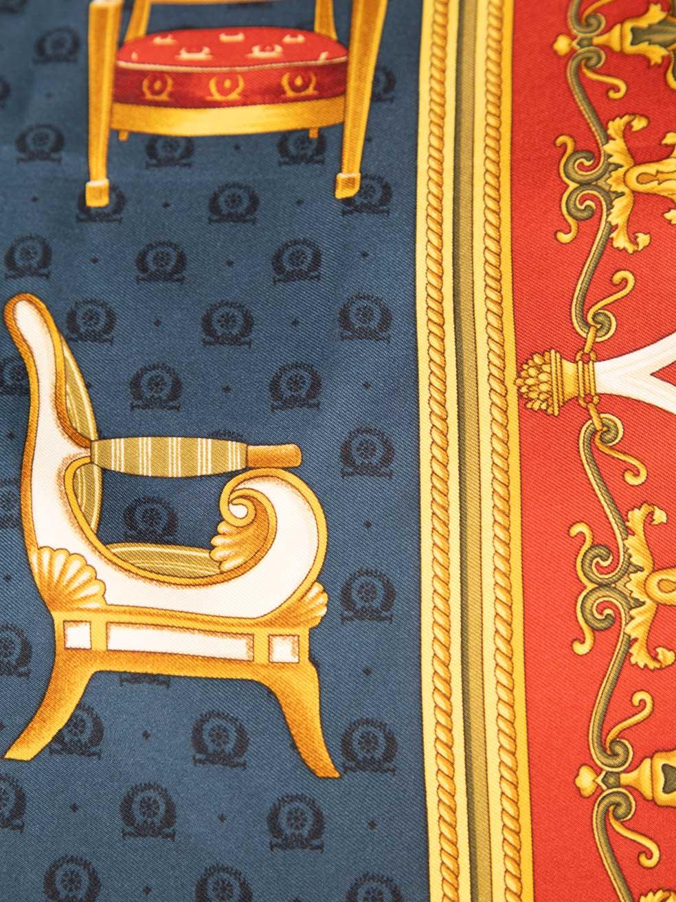 Gucci Chair Pattern Silk Scarf For Sale 1