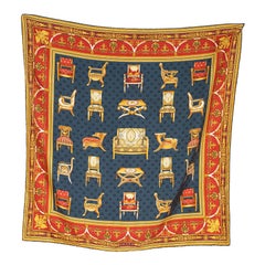 Gucci Chair Pattern Silk Scarf