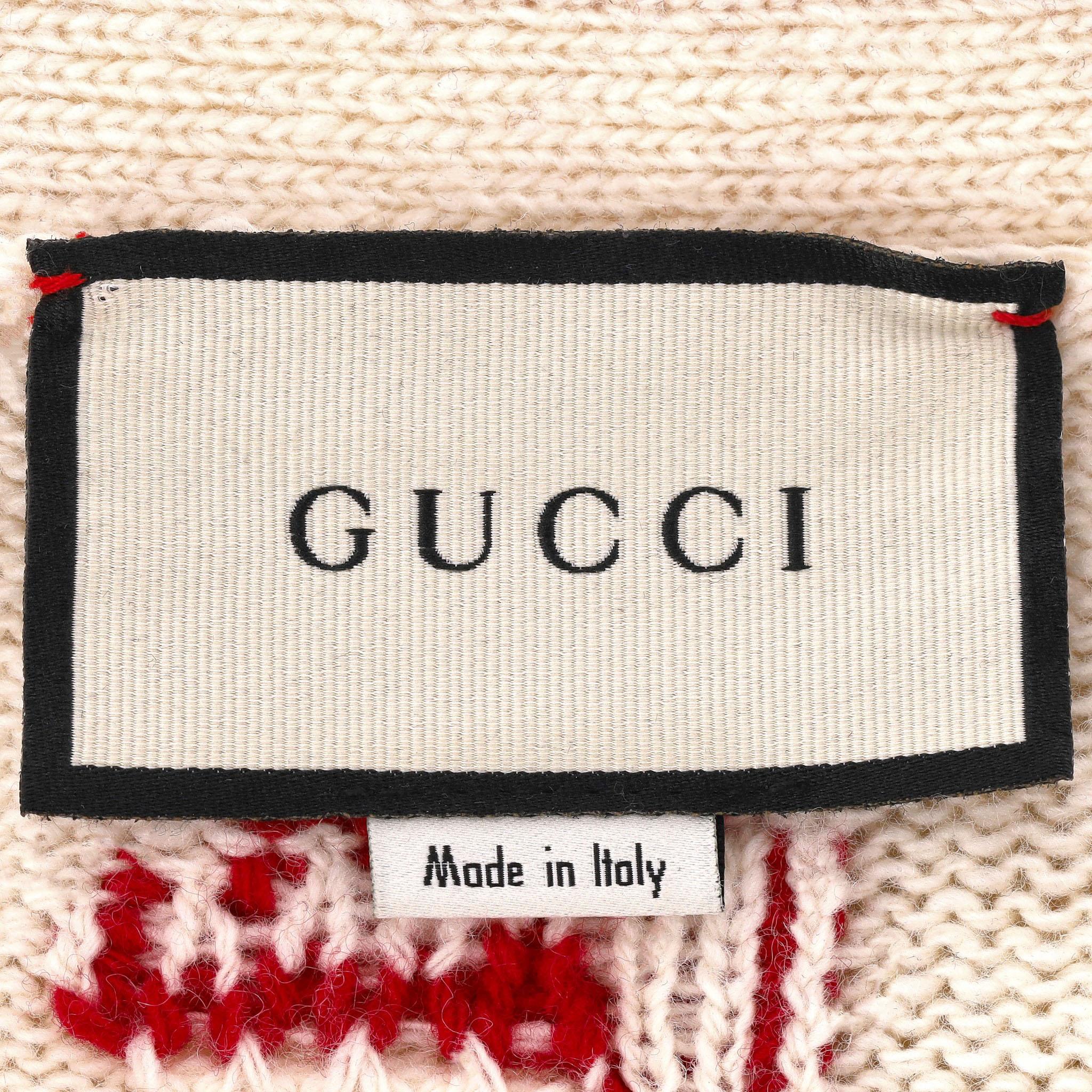 Gucci Chambre Des Squelettes Wool Logo Cardigan 1