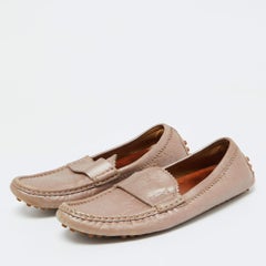 Gucci Champagne Pink Guccissima Leather Slip On Loafers Size 35.5