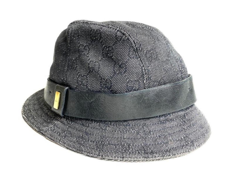 Louis Vuitton Size 60 Black Leather Monogram Shadow Cap Baseball Hat  123lv19
