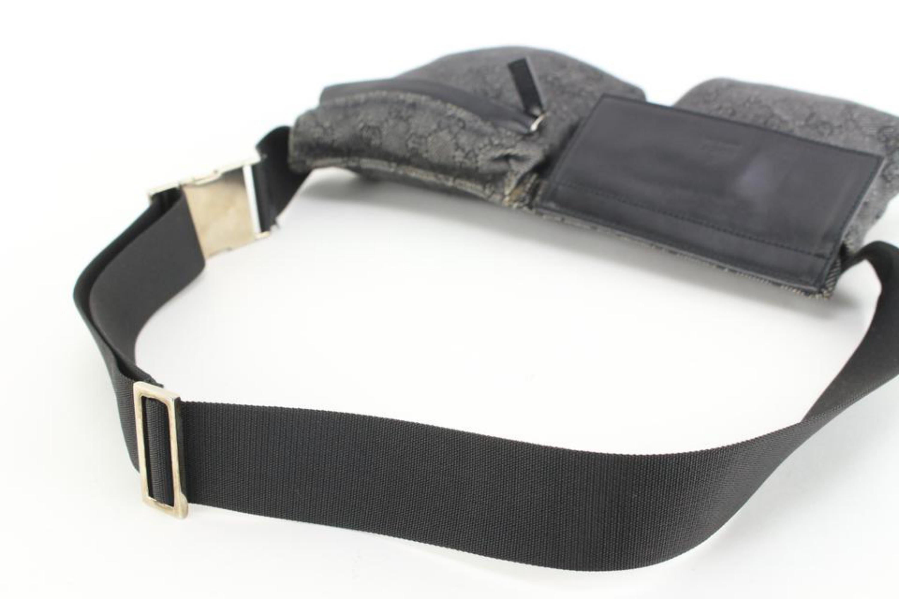 Gucci Charcoal Denim Monogram GG Belt Bag Waist Bag Fanny Pack 36g83s 2