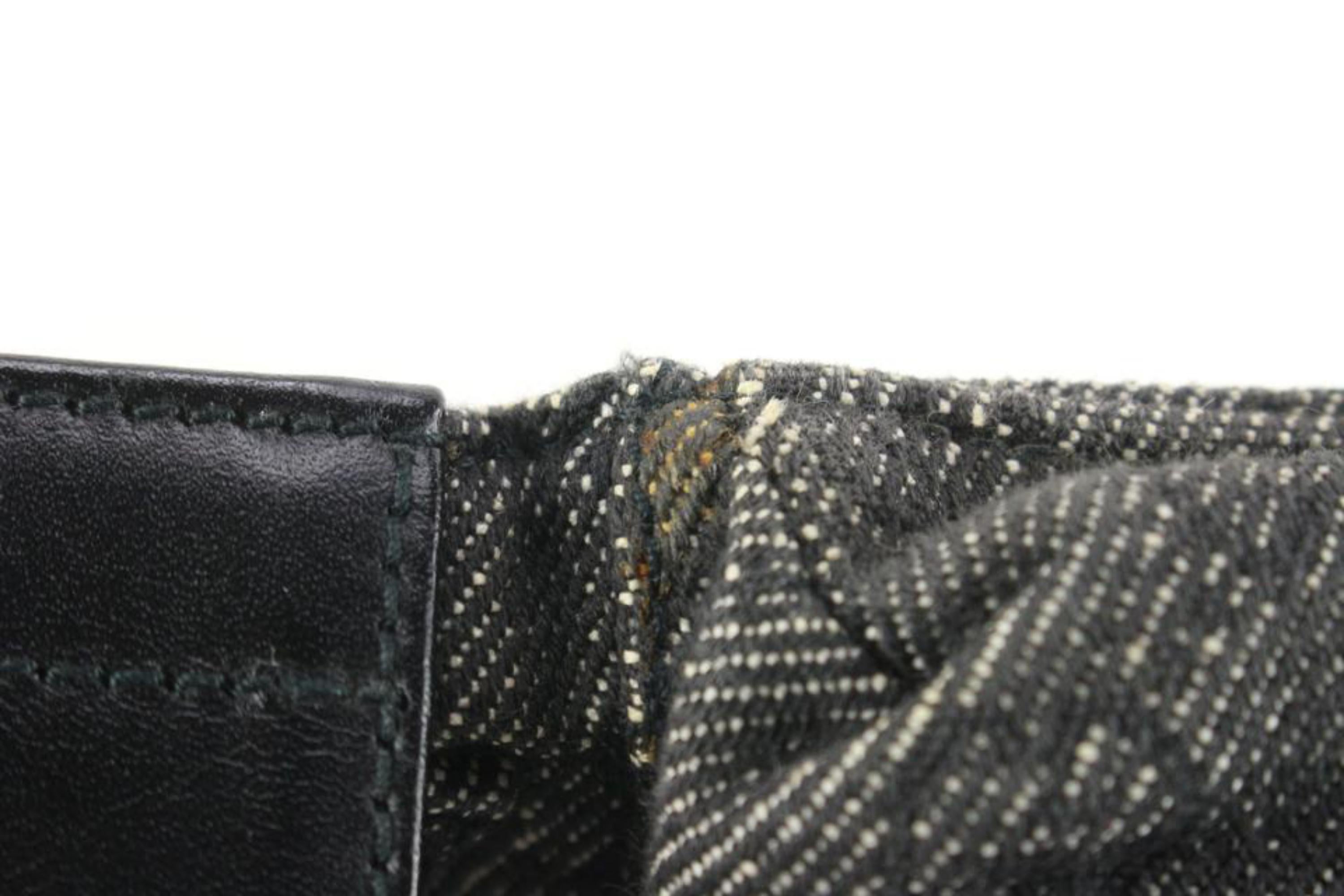 Black Gucci Charcoal Denim Monogram GG Belt Bag Waist Bag Fanny Pack 36g83s