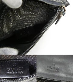 Gucci Charcoal Monogram Gg Belt Bag-230352 Black Canvas Cross Body Bag